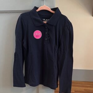 The Children's Place Navy Long-Sleeve Stretch Polo
